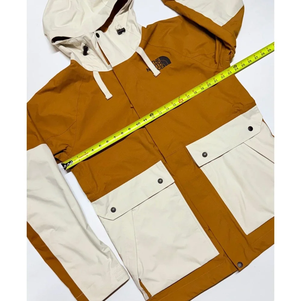 The North Face Mens Balfron DryVent Ski Jacket Brown White Colorblock Hooded Med
